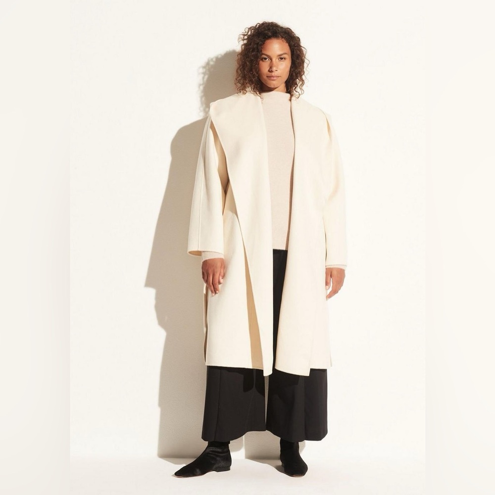 VINCE Draped Hooded Coat